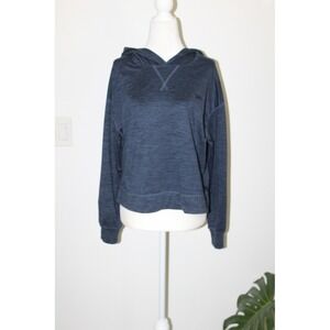 RVCA Sport Women Navy Blue Heathered Space Dye Pullover Hoodie Sweatshirt Small